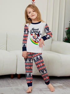 Conjunto de pijamas navideños Family 2024 Snowman Print Conjunto de pijama navideño para mujer Ropa de bebé con temática navideña - Product Image 3