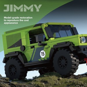 Blocs de construction ABS 66015 <span class=keywords><strong>JIMMY</strong></span>/<span class=keywords><strong>Suzuki</strong></span> Jimny, modèle authentique, reproduction, jouet d'assemblage pour enfants, tout-terrain - Product Image 1