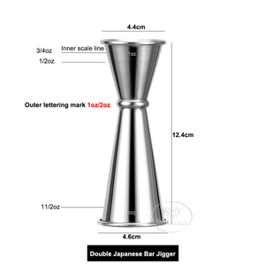 Jigger da Bar Hoffee 1+2oz <span class=keywords><strong>30</strong></span>/60ml in Acciaio Inox SS304, Misurino Doppio Lato per Cocktail, Tazza Dosatrice in Metallo - Product Image 6