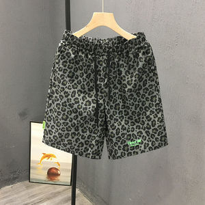 Pantalones Cortos de Verano para Hombre con Estampado de Leopardo, de Seda Helada de Secado Rápido, Ajuste Holgado, Transpirables, Mezcla de Algodón y Satén, de Cinco Puntos - Product Image 4