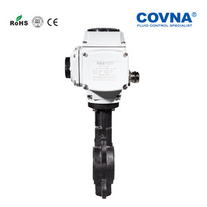 วาล์วผีเสื้อไฟฟ้า Covna แบบเวเฟอร์ DN50-DN400 ผลิตจากเหล็กหล่อ ซีล EPDM สำหรับควบคุมการไหล ใช้ในอุตสาหกรรม - Product Image 3