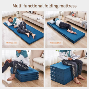 Trifold Portable 3 Almohadilla de cama plegable Colchón superior de almohada Trifold Guest Japanese Futon Floor Colchón de espuma plegable para dormir - Product Image 5
