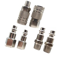 6 pièces style américain 1/4NPT compresseur d'air coupleur de tuyau fer nickelé coupleur pneumatique connecteur femelle