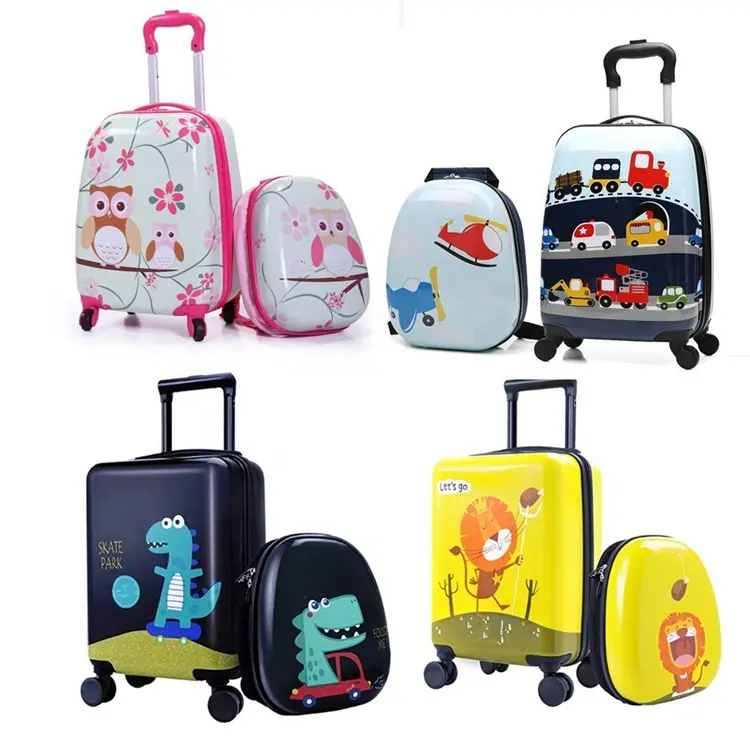 Offre Spéciale multiples de conception de dessin animé mignon 13 pouces sac à dos pour enfants 18 pouces cabine bagages pour enfants valise ensemble