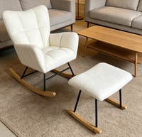 Fauteuil à bascule personnalisé pour la nurserie, fauteuils à bascule modernes pour l'allaitement avec tissu en velours super doux, écologique KAPAI