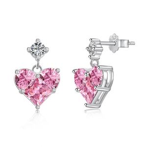 Conjunto de Collar y Pendientes de Zirconia Cúbica con Corte Corazón, Plata 925 con Baño de Rodio, Joyería Clásica para Mujer, Regalo para Fiesta - Product Image 5