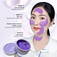 Patchs Hydrogel Contour des Yeux Anti-Âge et Hydratants au Pépins de Raisin, Effet Raffermissant, Anti-Cernes, Éclaircissant, Végétalien, Marque Blanche, OEM, Pot Violet