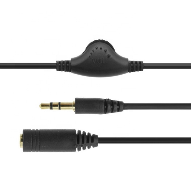 Stereo Headphone Audio Extension Cord Cable +volume Control 3.5mm M/F 3m for DVD Microphone Earphone Headphone 3m Multimedia CAR