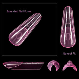 Nouveaux embouts de moule de construction rapide OEM <span class=keywords><strong>Gel</strong></span> UV rose gros chiffres carré amande double forme extension faux ongle pour forme d'extension d'ongle - Product Image 3