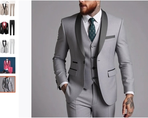 Nuevo Traje a cuadros para hombre, versión coreana, conjunto de traje ajustado, traje Formal de negocios - Product Image 6