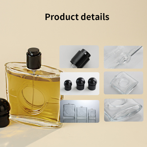 Flacon de <span class=keywords><strong>parfum</strong></span> vide en verre transparent de luxe rechargeable avec logo personnalisé, 30/100 ml, avec pulvérisateur à pompe et capuchon en dôme noir mat - Product Image 5