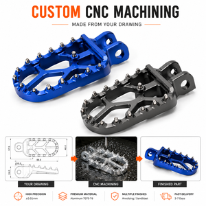 Reposapiés de Motocicleta de Aluminio de Tamaño Personalizado, Pedales de Acero Inoxidable Anodizado con Logotipo Personalizado, Alta Resistencia a la Presión, Pequeños - Product Image 1