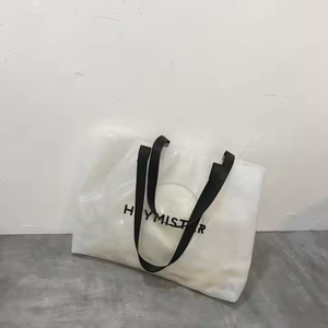 Bolso de compras de hombro impermeable de PVC Morado para mujer con logotipo personalizado Estilo de moda China - Product Image 5