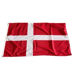 denmark products 3x5 FT danish flag custom Sublimation Logo Printing Flags red and white flag printer waterproof