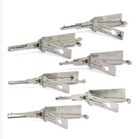 Juego de Herramientas de Cerrajería Lishi Universal de Acero Inoxidable Blanco, Herramientas Profesionales para Medir Llaves y Abrir Cerraduras de Puertas, Modelo NSN14