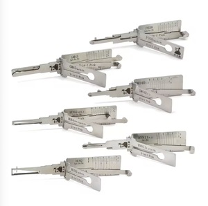 Juego de Herramientas de Cerrajería Lishi Universal de Acero Inoxidable, Herramientas Profesionales para Medir Llaves y Abrir Cerraduras de Puertas, Grabado Láser Blanco - Product Image 3