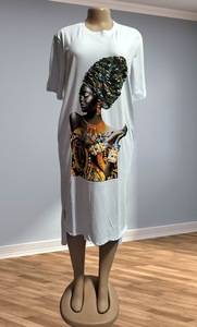 Đầm midi nữ size lớn họa tiết mới, kiểu dáng giản dị và thời trang, chất liệu cotton chiffon dệt 100%, chống tĩnh điện, thích hợp cho mùa hè đi làm - Product Image 6