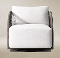 Fauteuil pivotant de jardin Sassanid OEM Courtyard Garden, résistant aux intempéries, en corde Pavona.
