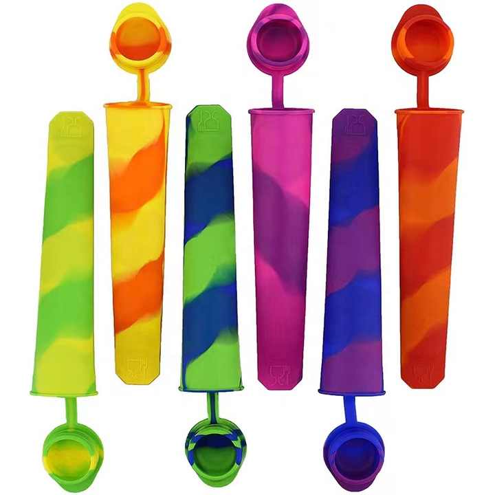 Custom Colour Food Grade Kids Summer Frozen Pop Ice Cream Diy Mould Reusable Silicone Popsicle Molds