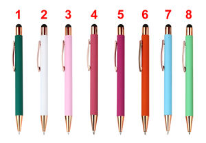 Stylos à bille 2-en-1 en métal et caoutchouc souple avec écran tactile, personnalisables avec logo, pour promotion sur téléphone portable - Product Image 6