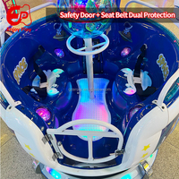 Manège pour enfants en forme de capsule spatiale d'intérieur, 2 places, à monnayeur, rotatif, avec LED, direct usine, pour centres commerciaux et magasins, personnalisable