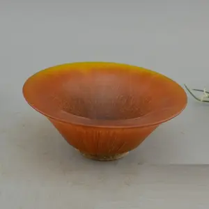 Antique Miscellaneous Collection Horn Crafts Handicraft Handicraft Craft Gift Horn Bowl Yellow Horn Bowl