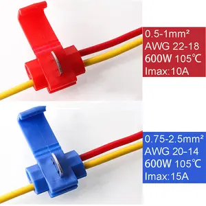 Borne de fil rapide de connecteur rapide d'épissure de sertissage de serrure électrique de Scotch de bleu jaune rouge pour la connexion de câble