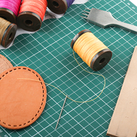 Cordon en polyester ciré Hobbyworker, fils cirés multicolores, fil ciré rond robuste pour la couture à la main, pour la fabrication de bijoux DIY