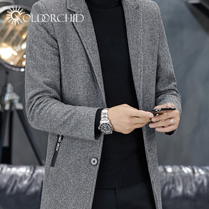 <span class=keywords><strong>Cappotto</strong></span> Invernale da Uomo Stile Medio alla Moda <span class=keywords><strong>Grigio</strong></span> Giacca Slim Fit in Lana - Product Image 3