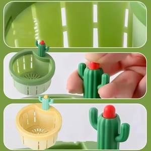 Colador de drenaje para fregadero de cocina de <span class=keywords><strong>Cactus</strong></span> antiobstrucción, colector de residuos de alimentos, tapón de limpieza fácil, cesta de filtro a prueba de fugas - Product Image 1