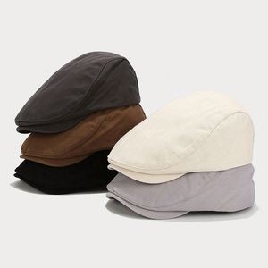 2024 New Solid Color Front Back Can Wear Beret <b>Hats</b> Women Vintage Ivy <b>Hats</b> Men Casual Beret <b>Hats</b> - Product Image 1