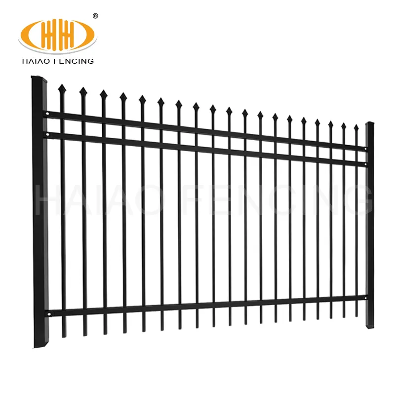 Stile europeo a basso costo commerciale recinzione in ferro battuto alta 6 piedi pressa superiore recinzione metallica rivestita a polvere pannello di staccionata