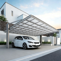 Abri autoportant moderne en aluminium motorisé, pergola, abri pour voiture homologué CE, abri pour voiture minimaliste en alliage d'aluminium