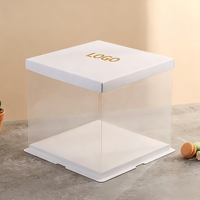 Boîtes carrées transparentes écologiques et étanches (4"-14") - Idéales pour le stockage alimentaire, la pâtisserie et les fêtes, avec finition bronzée
