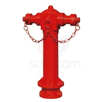 Bouche d'incendie à baril sec extérieur en fonte rouge et noir peint accessoire essentiel d'équipement de lutte contre l'incendie