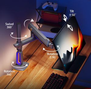 แขนยึดจอเกมมิ่ง NB ERGONOMIC สำหรับจอแบน/จอกว้างพิเศษ/จอก้นโค้ง ขนาด 32 ถึง <span class=keywords><strong>60</strong></span> นิ้ว ขาตั้งจอแบบ Heavy Duty รองรับมาตรฐาน <span class=keywords><strong>VESA</strong></span> รุ่น G80 - Product Image 3