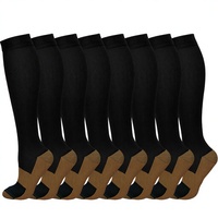 Chaussettes de compression en cuivre FEYHAY Spring (8 paires) ODM pour hommes et femmes 15-20 mmHg pour la course, les voyages, l'escalade (L/XL)
