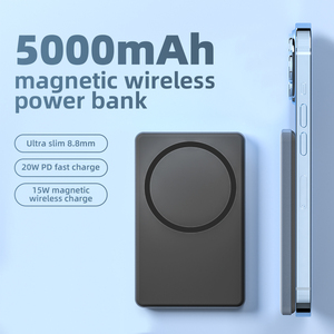 Slim Aluminum 5000mAh Fast Charge 15W Portable Powerbank Magnetic Wireless Charging <b>Mini</b> Power Banks Custom Logo for Phone - Product Image 1