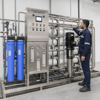 Système de traitement d'eau saumâtre à haute teneur en TDS par osmose inverse sur skid, 1000 LPH