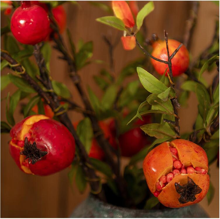 Realistische knstliche Granatapfel-Blmchen 6 Kpfe orange Schaumbeere fr  Weihnachtsdekoration dekorative Blumen und Pflanzen| Alibaba.com