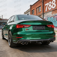 Nouvel ensemble de pare-chocs arrière style RS3 pour Audi A3 8VPA Berline, fixation par boulons, ajustement universel 2017-2020, kit complet avec diffuseur et embouts d'échappement