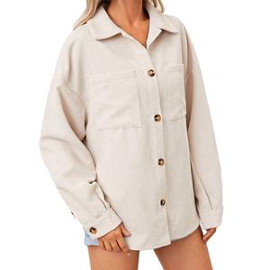 Chaqueta de Pana Personalizada OEM de Alta Calidad para Mujer, Estilo Casual, Holgada, de Manga Larga, Nueva Colección Otoño-Invierno - Product Image 3