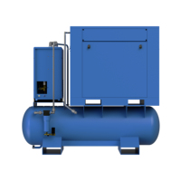 Nouveau compresseur à vis industriel à faible bruit de 22 kW, 16 bars, lubrifié, refroidi par air, avec unité de séchage intégrée