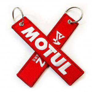 High Quality Fabric Embroidered Keyring Double Side Other Woven <b>Key</b> Chains <b>Custom</b> Logo Tags Embroidery Keychain - Product Image 2