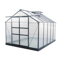 Serre en aluminium pour loisirs certifiée avec revêtement en poudre 8x10 avec polycarbonate