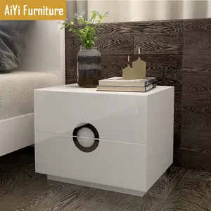 AiYi Hot Selling Bedroom Furniture Drawers Nightstand Light Luxury white Color Bedside Tables