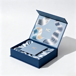 Premium Boutique Hair Packaging Wholesale Magnetic Collapsible Box Custom Logo Sustainable Manufacturer Supplier for <b>Wig</b> - Product Image 1