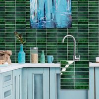 Panneau mural 3D, décoration murale DIY, carrelage pour crédence de cuisine, carrelage mural autocollant vert, carrelage mural à coller
