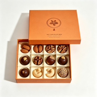 Boîte à chocolat rigide personnalisée à faible MOQ avec compartiments séparés pour truffes, cadeaux, chocolaterie, café, fêtes, vente au détail et en gros