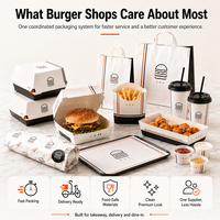 Offre Spéciale : Ensemble d'emballages personnalisés pour burgers avec logo, boîtes à emporter anti-graisse de qualité alimentaire pour les restaurants et les buralistes